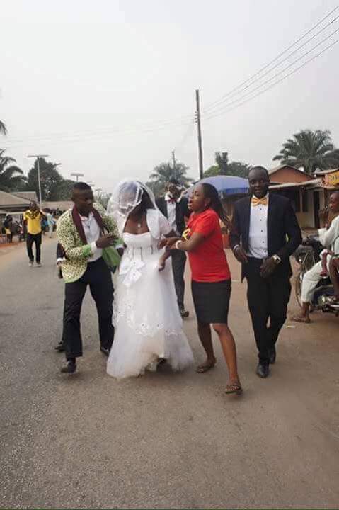 Bride runs out of church