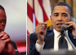 USA Prosident Barack Obama on Phone call with Kenya President Uhuru Kenyatta