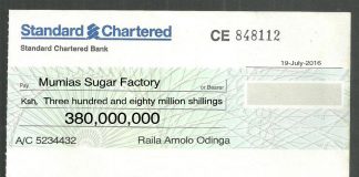 Finally Raila Odinga Agrees Pays back Three hundred and eighty million shillings he owes Mumias Sugar Limited