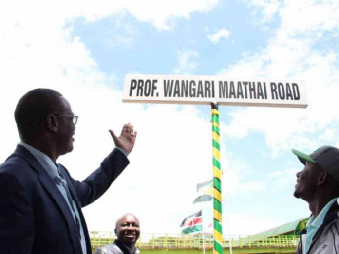 renaming of the current Forest Road in Nairobi to Professor Wangari Maathai Road