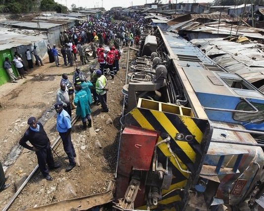 train derails Donholm Syokimau Nairobi