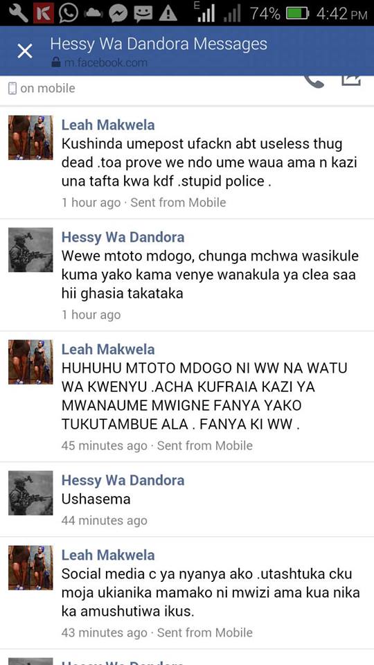Hessy Wa Dandora thugs list new lady threats