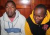 Nicholas Chege Mwangi (left) and Meshack Chege Mwangi in a Nairobi court. They are among three men sentenced to death for stripping and robbing a female passenger in a Githurai-bound bus three years ago