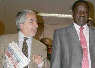 Salim Lone with Hon Raila Odinga