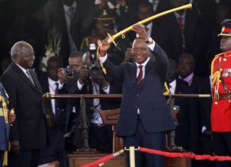 President Kenyatta at his inauguration in 2017