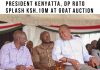 President Uhuru Kenyatta and his Deputy Dr. William Ruto splash Ksh.10 million during the Kimalel goat auction Kajiado