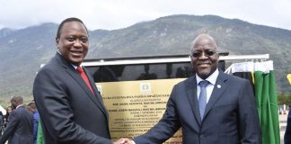 Tanzanian President John Pombe Joseph Magufuli and his Kenyan counterpart Uhuru Kenyatta today commissioned the Namanga One Stop Border Post on the Kenya/Tanzania border