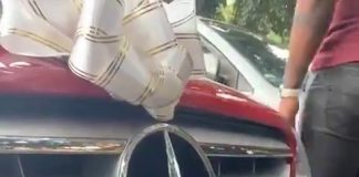 DRAMA at Citizen TV as married TV girl receives red Mercedes Benz from her sponsor as Valentine’s Day gift (VIDEO)